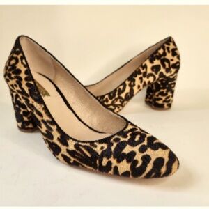 LOUISE ET CIE REAL COW HAIR BLOCK HEELS IN SIZE 6 M